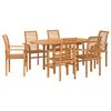 vidaXL Garden Dining Set 7 pcs Brown Solid Teak Wood