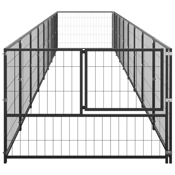 vidaXL Dog Kennel Black 8 m&sup2; Steel