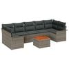 vidaXL Garden Sofa Set with Cushion 8 pcs Grey Poly Rattan