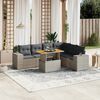 vidaXL 7 Piece Garden Sofa Set with Cushions Grey Poly Rattan