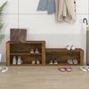 vidaXL Shoe Cabinet Smoked Oak 150x35x45 cm Engineered Wood