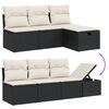 vidaXL 9 Piece Garden Sofa Set with Cushions Black Poly Rattan