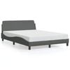 vidaXL Bed Frame "Dover" Dark Grey 137x190 cm Double Fabric