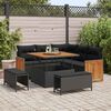 vidaXL Garden Sofa Set 8 pcs Black Poly Rattan and Powder-coated Steel