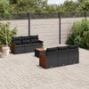 vidaXL 7 Piece Garden Sofa Set with Cushions Black Poly Rattan