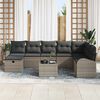 vidaXL Garden Sofa Set with Cushion 9 pcs Grey Poly rattan