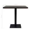 vidaXL Bistro Table MDF and Steel Square 80x80x75 cm Dark Ash