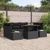 vidaXL Garden Sofa Set with Storage 7 pcs Black Poly rattan