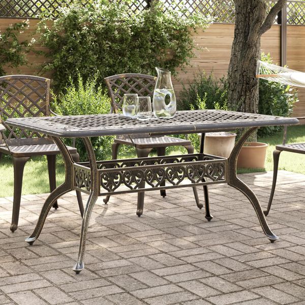 vidaXL Garden Table Bronze 150x90x72 cm Cast Aluminium