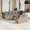 vidaXL 9 Piece Garden Sofa Set with Cushions Beige Poly Rattan