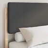 vidaXL Bed Frame with Upholstered Headboard Dark Grey 135 x 190 cm