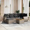 vidaXL 7 Piece Garden Sofa Set with Cushions Grey Poly Rattan