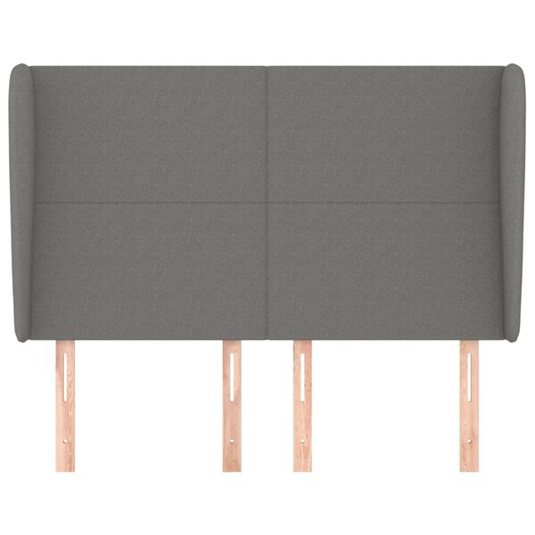 vidaXL Headboard with Ears Dark Grey 147 cm Fabric