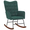 vidaXL Rocking Chair with Stool Dark Green Velvet