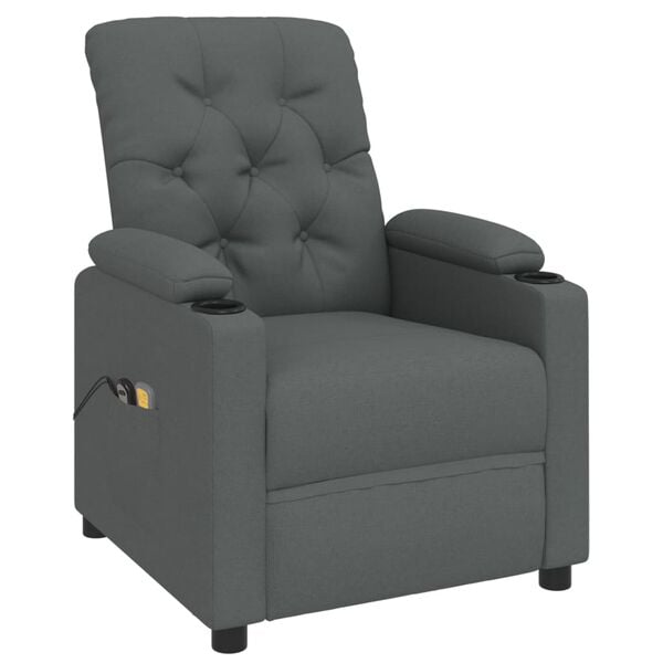 vidaXL Stand up Massage Chair Dark Grey Fabric