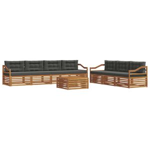 vidaXL Outdoor Sofa Set with Cushion 8 pcs Natural and Anthracite