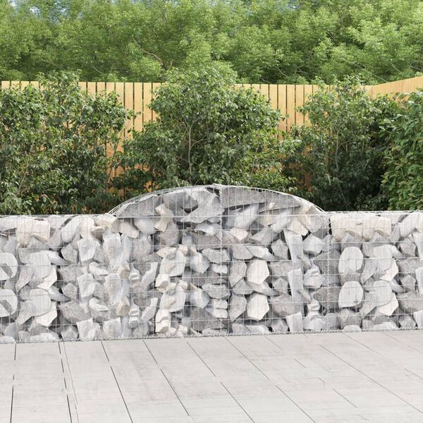 vidaXL Arched Gabion Basket 300x30x80/100 cm Galvanised Iron