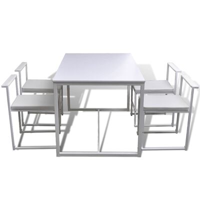 vidaXL 5 Piece Dining Table and Chair Set White