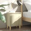 vidaXL Bed Cabinet with Solid Wood Legs Sonoma Oak 40x30x50 cm