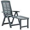 vidaXL Sunlounger | Green | Plastic | Medium | Foldable | Sunlounger | Other