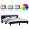 vidaXL Bed Frame with LED without Mattress Black 180x200 cm