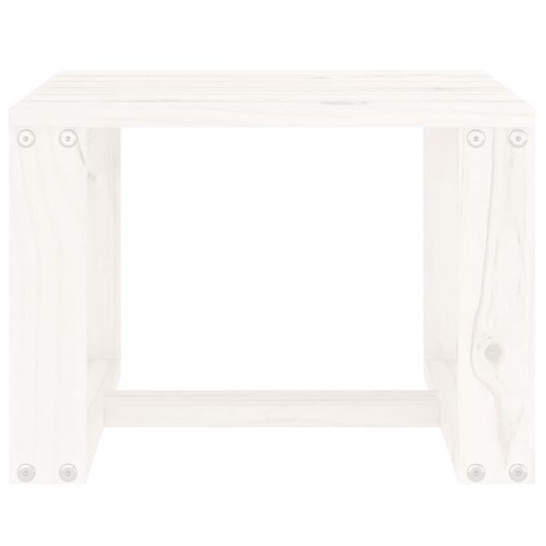 vidaXL Garden Side Table White 40x38x28.5 cm Solid Wood Pine