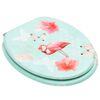 vidaXL WC Toilet Seat with Lid MDF Flamingo Design