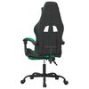 vidaXL Gaming Chair with Footrest Black and Green Faux Leather