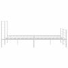 vidaXL Metal Bed Frame without Mattress with Footboard White 180x200cm