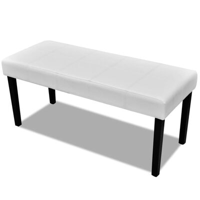 vidaXL White High Quality Artificial Leather Bench