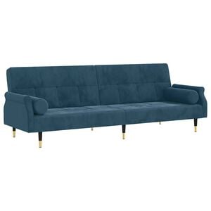 vidaXL Sofa Bed with Cushions Black Velvet