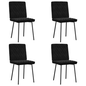 vidaXL Dining Chairs 4 pcs Black Velvet