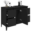 vidaXL Sink Cabinet Black 80x33x60 cm Engineered Wood