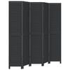 vidaXL Room Divider&nbsp;5 Panels Black Solid Wood Paulownia