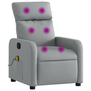vidaXL Electric Massage Recliner Chair Dark Grey Fabric