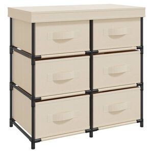 vidaXL Storage Cabinet | Cream | Steel | Medium | Lightweight