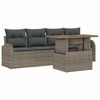 vidaXL Garden Sofa Set 5 pcs Grey Poly Rattan