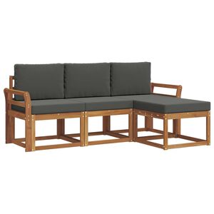 vidaXL Outdoor Sofa Set 4 pcs Natural and Anthracite