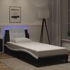 vidaXL Bed Frame with LED without Mattress "Zadar" Black and White 90x190 cm