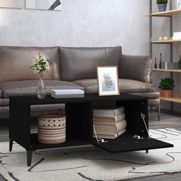 vidaXL Coffee Table Black 90x50x40 cm Engineered Wood
