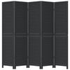vidaXL Room Divider&nbsp;5 Panels Black Solid Wood Paulownia