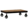 vidaXL Coffee Table with Wheels Solid Mango Wood 100x60x26 cm