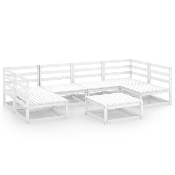 vidaXL 7 Piece Garden Lounge Set Solid Wood Pine