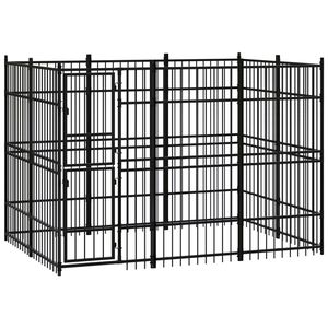 vidaXL Outdoor Dog Kennel Steel 5.53 m&sup2;
