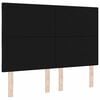 vidaXL LED Headboard with Headboard Black 144 cm Faux Leather
