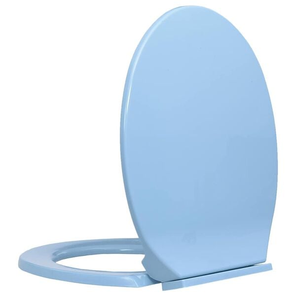 vidaXL Soft-Close Toilet Seat Blue Oval