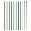 vidaXL Chain Link Fence with Flange Green 1.4x25 m