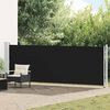 vidaXL Patio Retractable Side Awning 140x600 cm Black