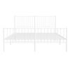 vidaXL Metal Bed Frame without Mattress with Footboard White 150x200cm