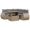 vidaXL 6 Piece Garden Sofa Set with Cushions Beige Poly Rattan